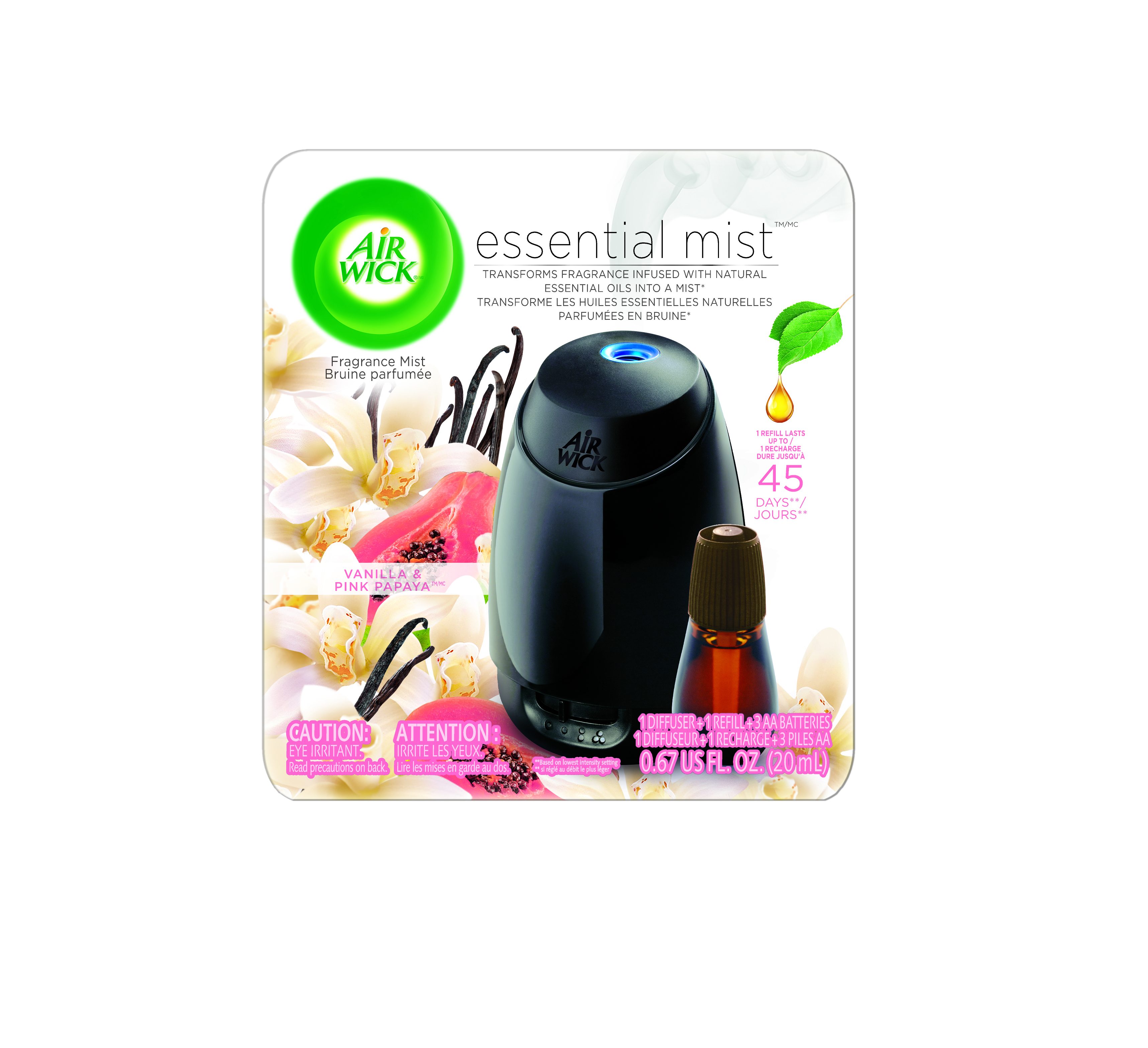 AIR WICK Essential Mist  Vanilla  Pink Papaya  Kit Discontinued